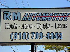 RM Automotive Inc. | Shop street sign